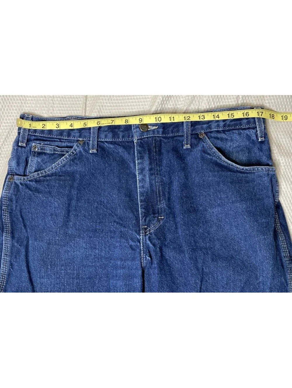 VTG Dickies Carpenter Blue Jeans Mens 34x30 Relaxed Fit Utility Workwear **READ*